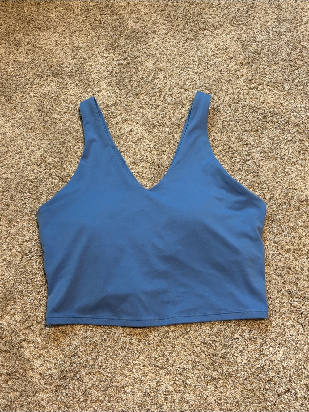 Blue V-Neck Women's Crop Tank Top